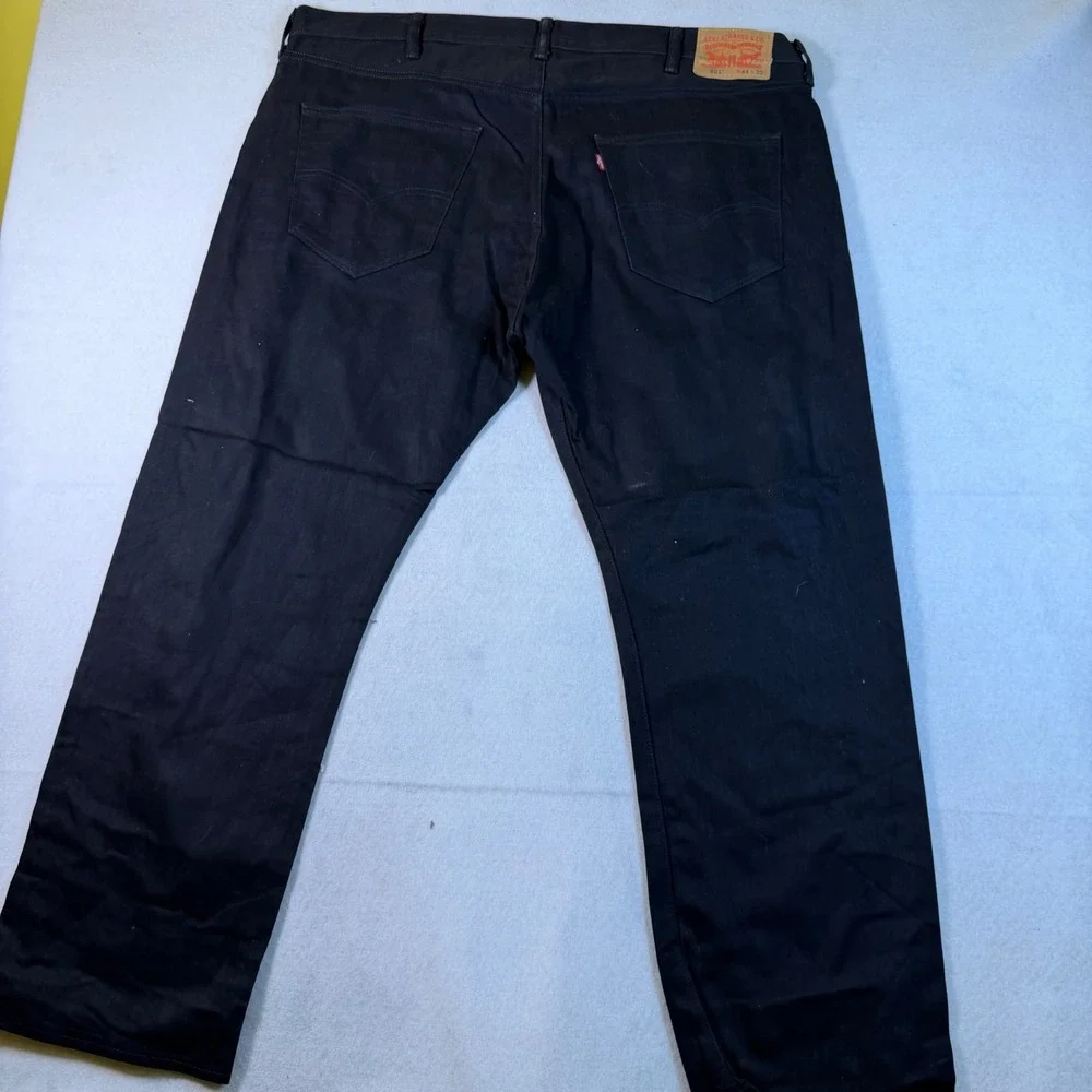 Levis 501 Original Fit Mens Black Denim Straight Leg Jeans W44 L30 00501-0660